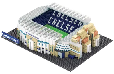 Immagine prodotto di FOCO, prodotto con licenza ufficiale del Chelsea FC, Stamford Bridge, mattoncini BRXLZ, calcio 3D