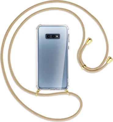 Produktbild von Handykette Backcover-Schutzhülle mit Band (Metall goldfarben) für Samsung Galaxy S10e - caramel