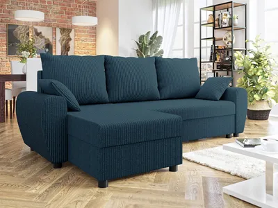 Obrázok produktu pre Rohová sedačka na každodenné spanie KRAMFORS - modrá