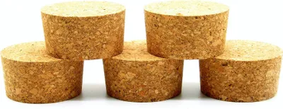 Produktbild von 5 x Natürlich Konischer Korken 60/53mm - Korkstopfen, Flaschenkorken, Fasskorken