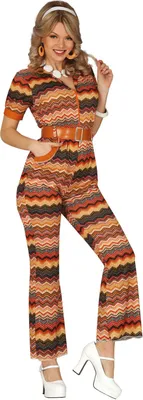 Produktbild von 70er Jahre Jumpsuit Kostüm für Damen, Größe:L
