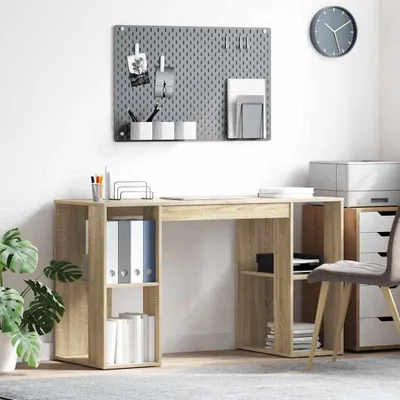 Image de Maison Exclusive - Bureau en chêne Sonoma 130 x 50,5 x 75 cm Matériau dérivé du bois