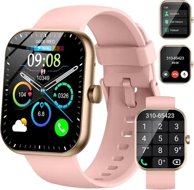 Produktbild von Smartwatch Herren Damen 2026 HD Bluetooth--Anrufe 113+ Sportmodi und IP68 wasserdicht Roségold