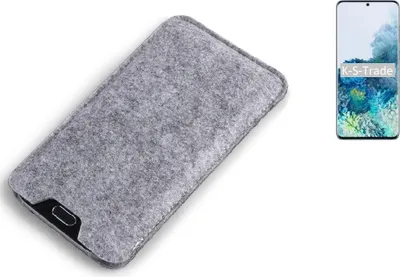 Produktbild von K-S-Trade Filz Handyhülle kompatibel mit Samsung Galaxy S20+ Exynos Schutzhülle Filztasche Filz Tasche Case Sleeve Handy Hülle Filzhülle grau