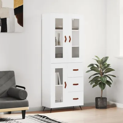 Produktbild von vidaXL Highboard Weiß 69,5x34x180 cm Holzwerkstoff