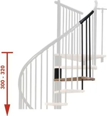Obrázok produktu pre Predlžovací prvok na schody Pertura Irini Ø 140 cm 1 stupeň