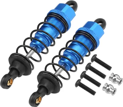 Image de 2 pièces d'amortisseurs RC 82mm en alliage d'aluminium pièces de mise à niveau pour Tamiya CC01 CC02Blue