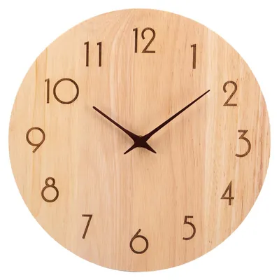 Obrázok produktu pre Omgoods - Nástenné hodiny – 30 cm – Tiché drevené hodiny