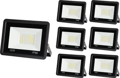 Zdjęcie produktu dla Oświetlenie punktowe, wodoodporność IP66, energooszczędne, światło zimne 30 W x 6 szt.