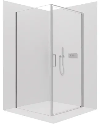Immagine prodotto di Cabina doccia Porte L/P - vetro trasparente da 8 mm - cromato - 100x100x195 cm - a battente