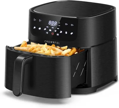 Produktbild von Luftfritteuse 6,2L, XXL Heißluftfriteuse Elektrische 8 in 1 Öllose Herd, Heissluft Fritteusen mit LCD Touchscreen und 8 Voreinstellungen, präzise