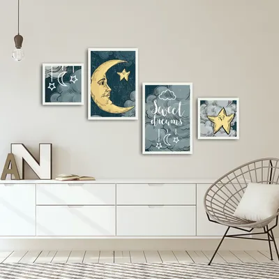 Produktbild von Wallity, 4PBCT- APY1011, Bunt, Leinwandbilder, 136 x 75 cm, Gemälde: 100% MDF (Dicke: 2