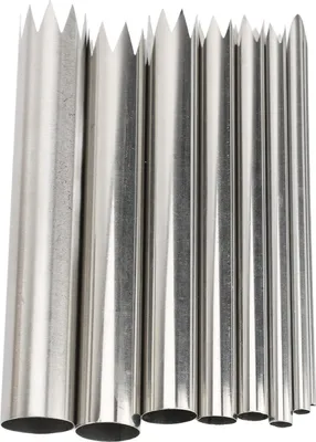 Produktbild von 8 Stück gezackter Ton-Lochschneider aus Edelstahl, multifunktionaler Töpferkreis zum Stanzen und Schaben