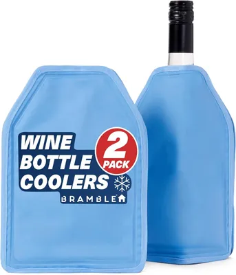 Imagen del producto de BRAMBLE - 2 fundas enfriadoras para botellas de vino - 22,5 x 15,5 cm - Ideales para vino, champán y otras bebidas - Resistentes y reutilizables - Aptas para uso en exteriores - Perfectas para picnics y barbacoas