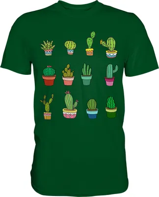 Produktbild von Kakteen T-Shirt Kaktus Sammler Sukkulenten Pflanzen – Bottle Green / 3XL