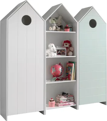 Produktbild von Regalschrank Set Kania mit Standregal MDF+Holzwerkstoff Weiß + Grün