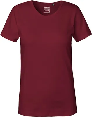 Image de Neutral O81029 | T-shirt femme interlock / 100% coton équitable - Couleur : Bordeaux - Taille : XXL