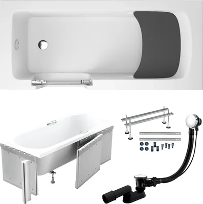 Zdjęcie produktu dla Wanna dla Seniorów z Drzwiami i Siedziskiem, Zestaw 6w1 150x75 Lewa + Zabudowa Styropianowa, Syfon, Nogi (stelaż) w komplecie | BADLAND VOVO