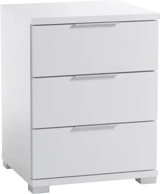 Produktbild von Nachtkommode >Smilla< in Weiß, Melamin - 46x61x42cm (BxHxT)
