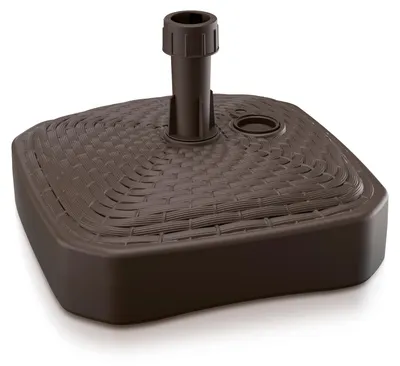 Produktbild von DEUBA® Sonnenschirmständer Poly Rattan Eckig bis Ø 26 mm Mast Befüllbar Sonnenschirm Schirmständer Ständer Gartenschirm Balkon Terrasse Garten Braun
