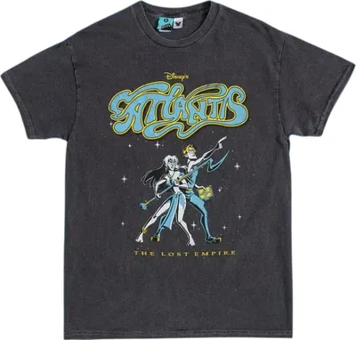 Image de Atlantis : The Lost Empire - T-shirt homme/femme unie, délavage vintage TT713 (L) (Charbon de bois)