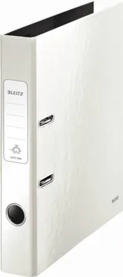 Produktbild von Leitz 180° WOW Lever Arch File - pearl white, A4, Karton, Weiß, 350 Blätter, 5 cm, 52 mm