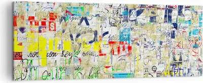 Produktbild von Bild auf Leinwand - Leinwandbild - Straße Graffiti Wand Wandmalerei - 140x50cm - Wand Bild - Wanddeko - Leinwanddruck - Bilder - Kunstdruck - Leinwand bilder - Wandkunst - AB140x50-2907
