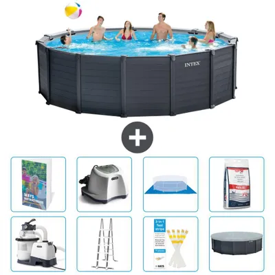 Produktbild von Graphite Panel Pool Rund - 478x124 cm - 9-teilig  S649