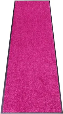 Productafbeelding van Unyqoos® Vuilvanger – weerbestendige deurmat voor binnen en buiten, frambozenrood, antislip onderkant, polyamide, wasbaar tot 30°C