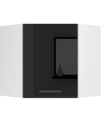Produktbild von Belini Hängeschrank Küche, Küchenschränke SGN. Breite 60 cm. Oberschrank mit 1 Tür, Küchenhängeschränke, Wandschrank Hängend, Schwarz Hochglanz
