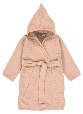 Produktbild von LÄSSIG Kinder Bademantel mit Kapuze Muslin Baumwolle 12-18 Monate/Bathrobe rosa