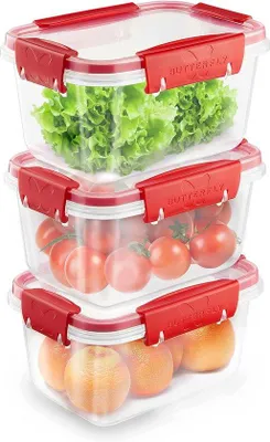 Image de Boîtes de conservation Famanu avec couvercle - Contenants hermétiques pour aliments - Lot de 3 - 0,75 l