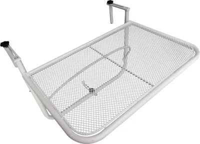 Produktbild von Outsunny Balkonhängetisch Gartentisch höhenverstellbar viereckig Terrasse Metall Weiß L60 x B56,5 x H45 cm