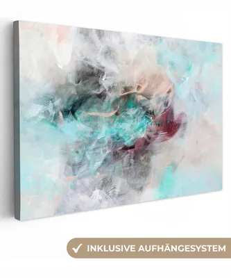 Obrázok produktu pre OneMillionCanvasses® - Plátno - 140x90 cm, Abstraktné - Maľba - Modrá, Nástenná umelecká dekorácia - Fotografia na plátne - Maľba na drevenom ráme