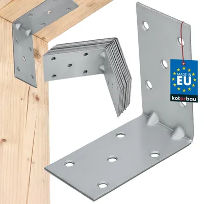 Produktbild von KOTARBAU® 12er Set Winkelverbinder Regalwinkel 90x90x50mm Schwerlastwinkel Anschlagwinkel Verstärkter Metallwinkel Bauverbinder Verzinkter Stahl