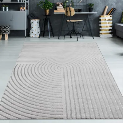 Immagine prodotto di Tappeto moderno con motivi ad arco, grigio - 160 x 230 cm