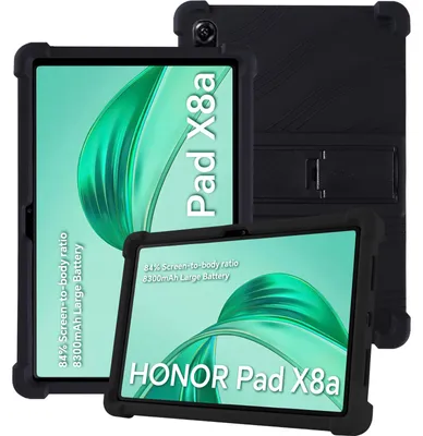 Obrázek produktu pro Tableta Pouzdro pro Honor Pad X8a / Pad X8b 11", nárazuvzdorné měkké silikonové ochranné pouzdro se stojánkem Černá