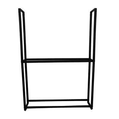 Produktbild von Montixx Kaminholzregal aus schwarz pulverbeschichtetem Metall, H200 x B45 x T25 cm, für Brenn- & Feuerholz – stabiler, abstellbarer Ständer.