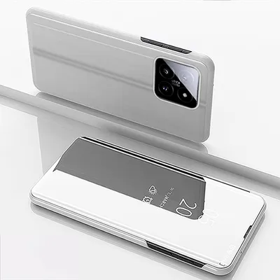 Immagine prodotto di Per Xiaomi 14 vista specchio telefono cellulare Smart Cover Wake UP funzione caso argento