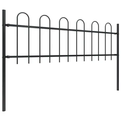 Immagine prodotto di Recinzione da giardino con staffa design in acciaio 8,5 x 0,6 m nero