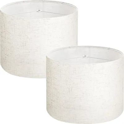 Productafbeelding van Lampenkap set van 2, 13 x 13 x 10 inch, ronde lampenkap (lichtbeige)