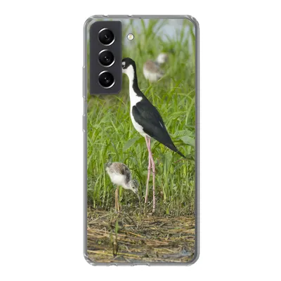 Produktbild von MuchoWow® Handyhülle Schutzhülle Hülle für Samsung Galaxy S21 FE Vogel - Gras - Küken - Sumpf Silikon Softcase Handy Hülle - Mobiltelefonhülle