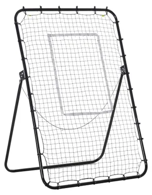 Produktbild von Rebounder Fußball, Fußball-Rückprallnetz höhenverstellbar, Kickback-Netz, PE-Netz Schwarz | klappbar | Metallrahmen | 123 x 73 x 178,5 cm