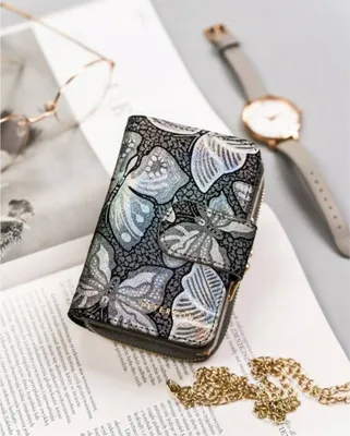 Produktbild von Peterson Portemonnaie aus Leder für Frauen Odouol schwarzes Silber One size