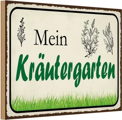 Produktbild von vianmo Holzschild 20x30 cm mein Kräutergarten Garten Geschenk