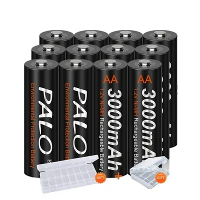 Obrázek produktu pro Nabíjecí baterie AA, kapacita 3000 mAh, nízké samovybíjení, 1,2 V, 12 baterií AA