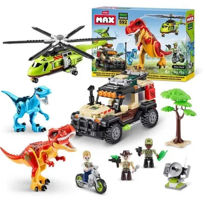 Immagine prodotto di Construction Set - ZURU - Dino Adventure Dino Hunt (592 pieces) - Prehistoric adventure with dinosaurs and vehicles