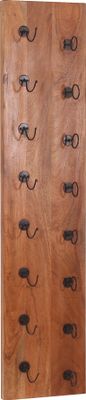 SIT Möbel Wand-Weinregal | für 8 Flaschen | Mangoholz natur | Altmetall antikschwarz | B 33 x T 4 x H 148 cm | 09256-01 | Serie PANAMA