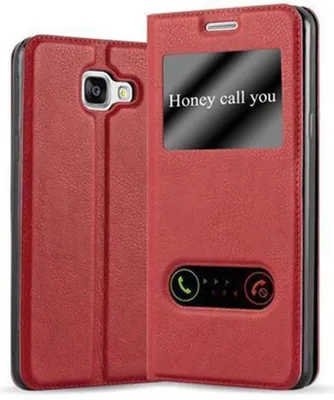 Produktbild von Cadorabo Schutzhülle für Samsung Galaxy A5 2016 Hülle in Rot Handyhülle Book Case Cover Etui
