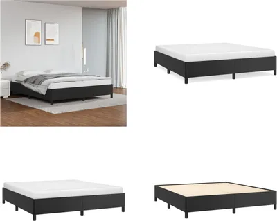 Produktbild von vidaXL Bettgestell Schwarz 180x200 cm Kunstleder - Bettgestell - Bettgestelle - Bett - Schlafzimmermöbel